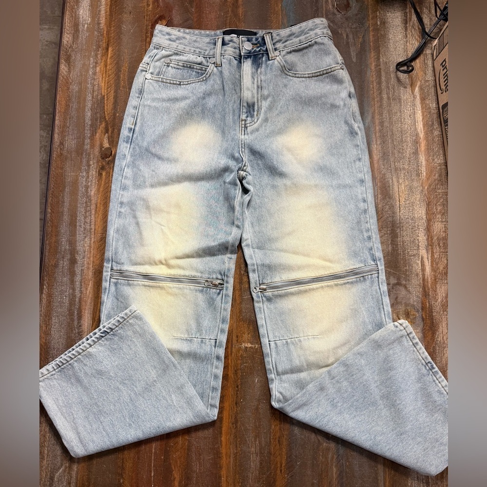 Homme +Femme Band Denim‎ Stone Wash Jeans NWT
